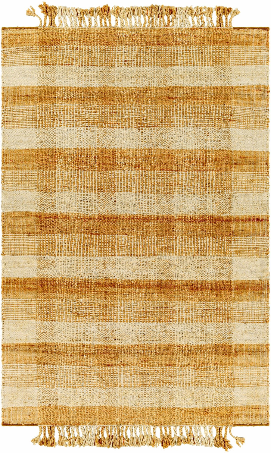 Modern Geometrical Hand Woven Gold and Beige jute area rug - The Rug Decor