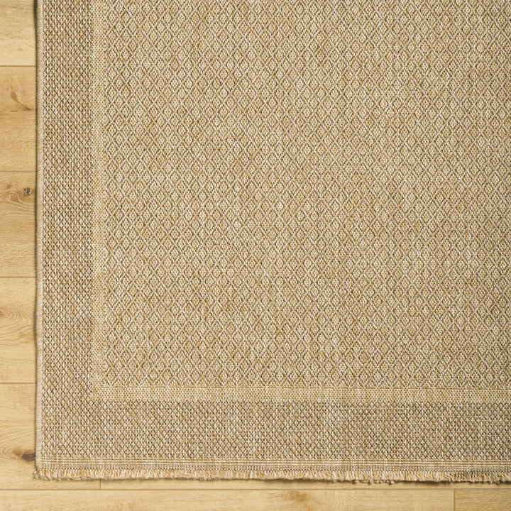 Modern Geometrical Ikuyo Tan And Brown Machine Woven Indoor & Outdoor Rug - The Rug Decor