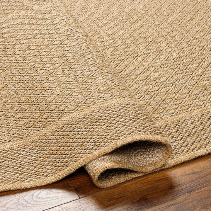 Modern Geometrical Ikuyo Tan And Brown Machine Woven Indoor & Outdoor Rug - The Rug Decor