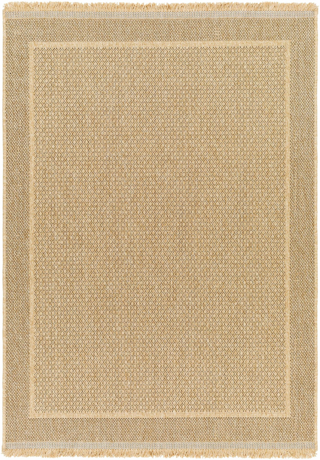 Modern Geometrical Ikuyo Tan And Brown Machine Woven Indoor & Outdoor Rug - The Rug Decor