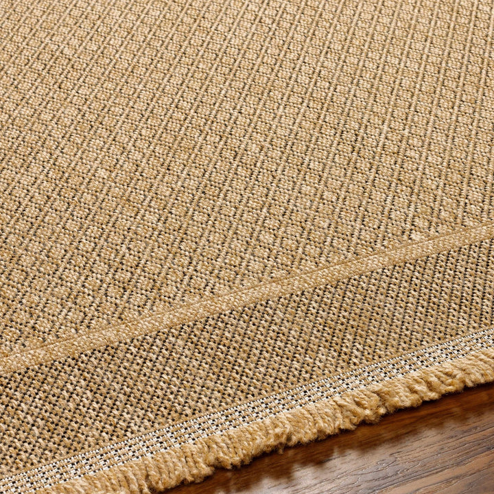 Modern Geometrical Ikuyo Tan And Brown Machine Woven Indoor & Outdoor Rug - The Rug Decor