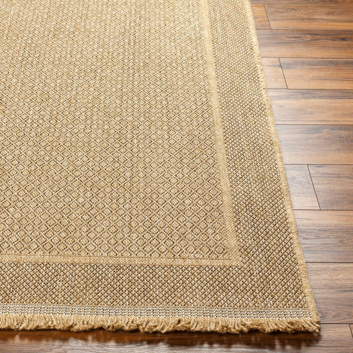 Modern Geometrical Ikuyo Tan And Brown Machine Woven Indoor & Outdoor Rug - The Rug Decor