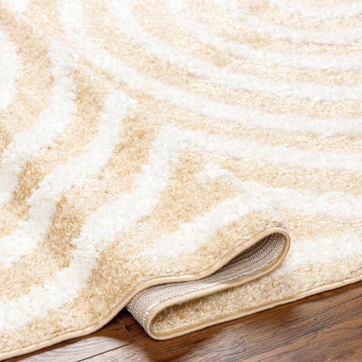 Modern Geometrical Ivory and Beige Plush pile Moroccan Style Area Rug - The Rug Decor