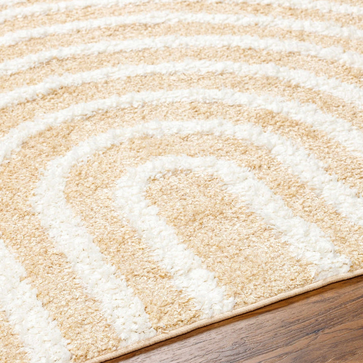 Modern Geometrical Ivory and Beige Plush pile Moroccan Style Area Rug - The Rug Decor