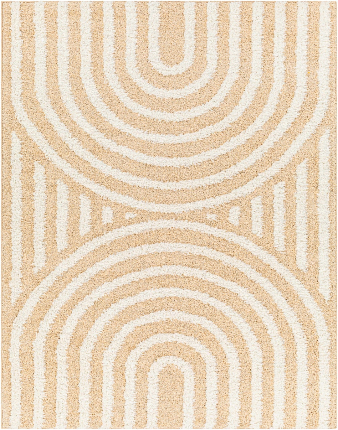 Modern Geometrical Ivory and Beige Plush pile Moroccan Style Area Rug - The Rug Decor
