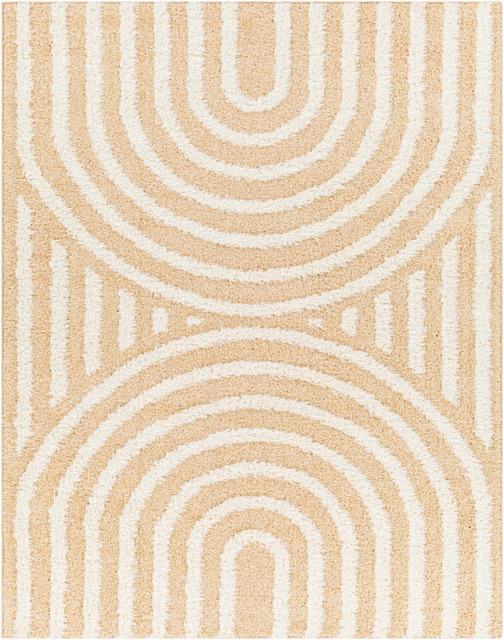 Modern Geometrical Ivory and Beige Plush pile Moroccan Style Area Rug - The Rug Decor