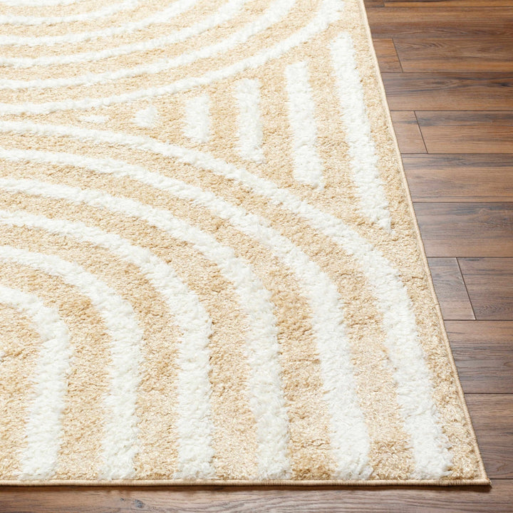 Modern Geometrical Ivory and Beige Plush pile Moroccan Style Area Rug - The Rug Decor