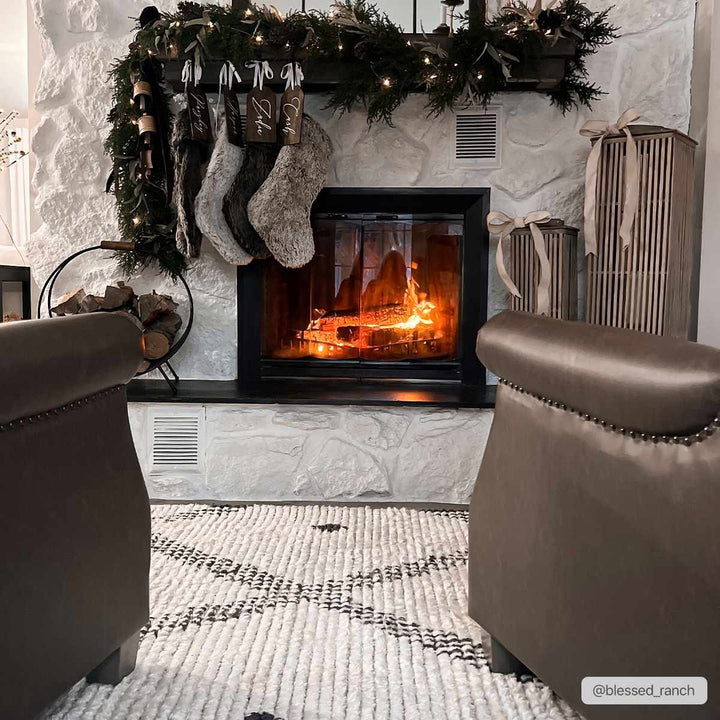 Modern Geometrical Ivory and Charcoal Stripes texture area rug - The Rug Decor