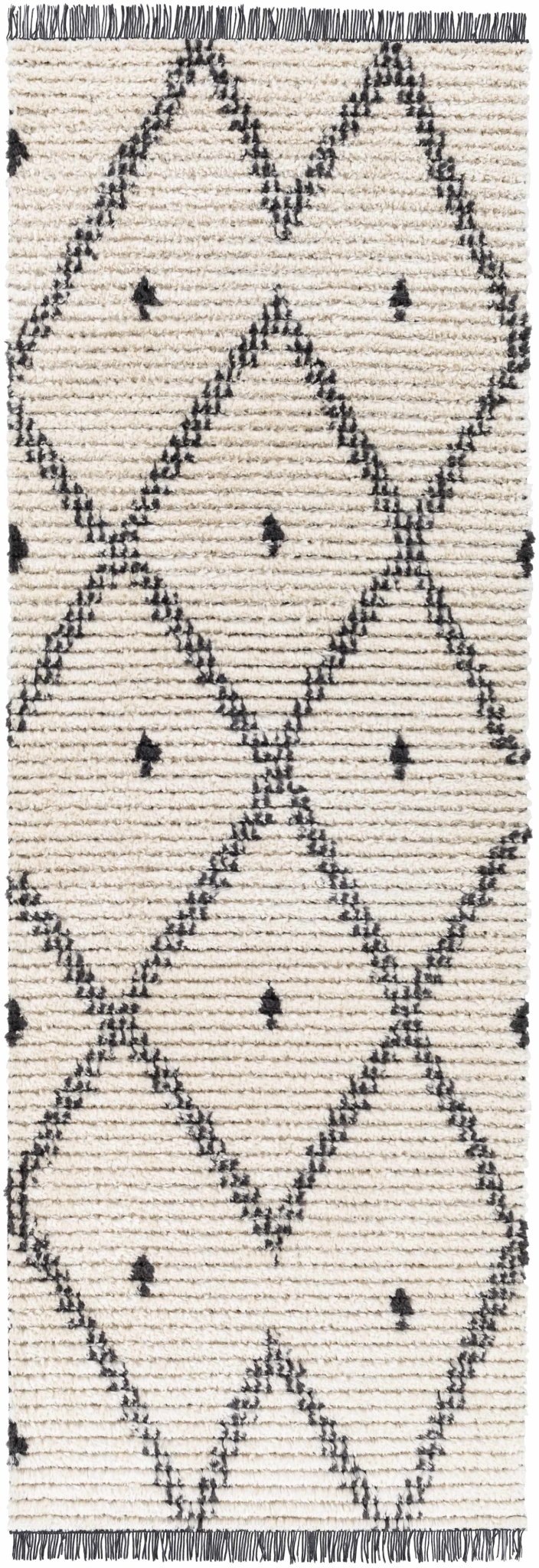 Modern Geometrical Ivory and Charcoal Stripes texture area rug - The Rug Decor