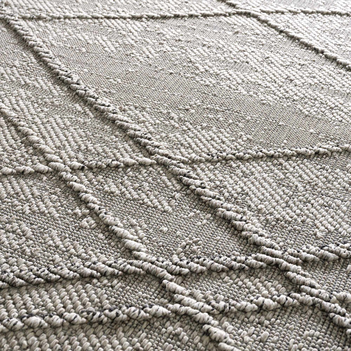 Modern Geometrical Ivory and Gray Outdoor Safe Area Rug - The Rug Decor