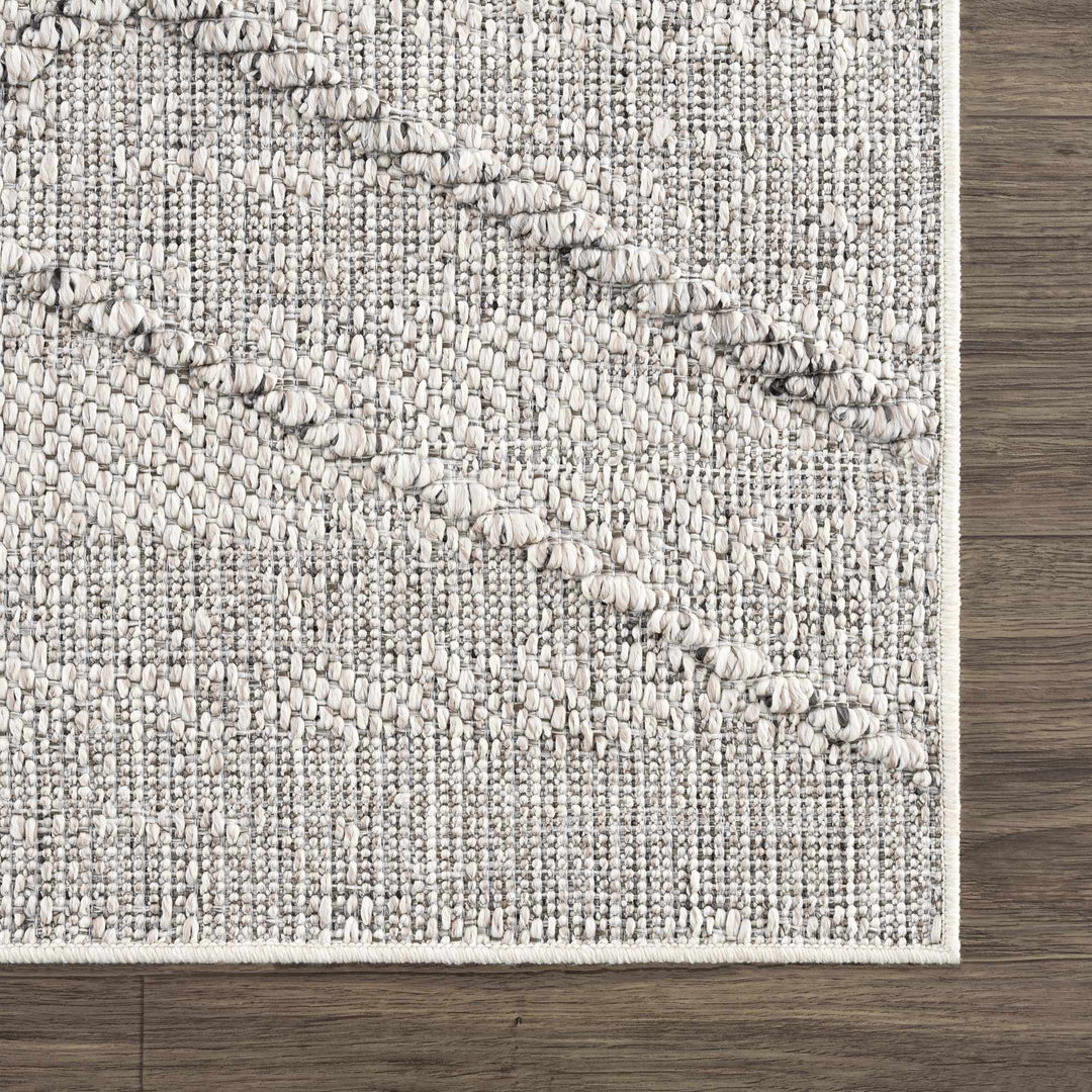 Modern Geometrical Ivory and Gray Outdoor Safe Area Rug - The Rug Decor