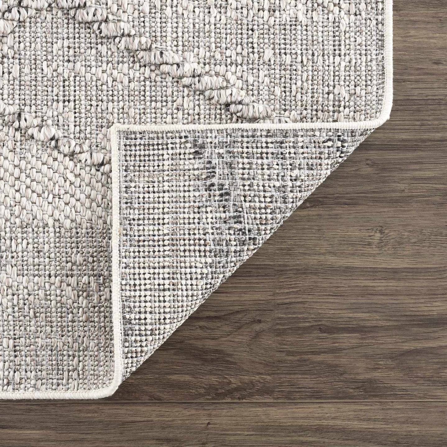 Modern Geometrical Ivory and Gray Outdoor Safe Area Rug - The Rug Decor