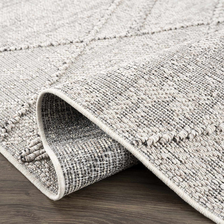 Modern Geometrical Ivory and Gray Outdoor Safe Area Rug - The Rug Decor