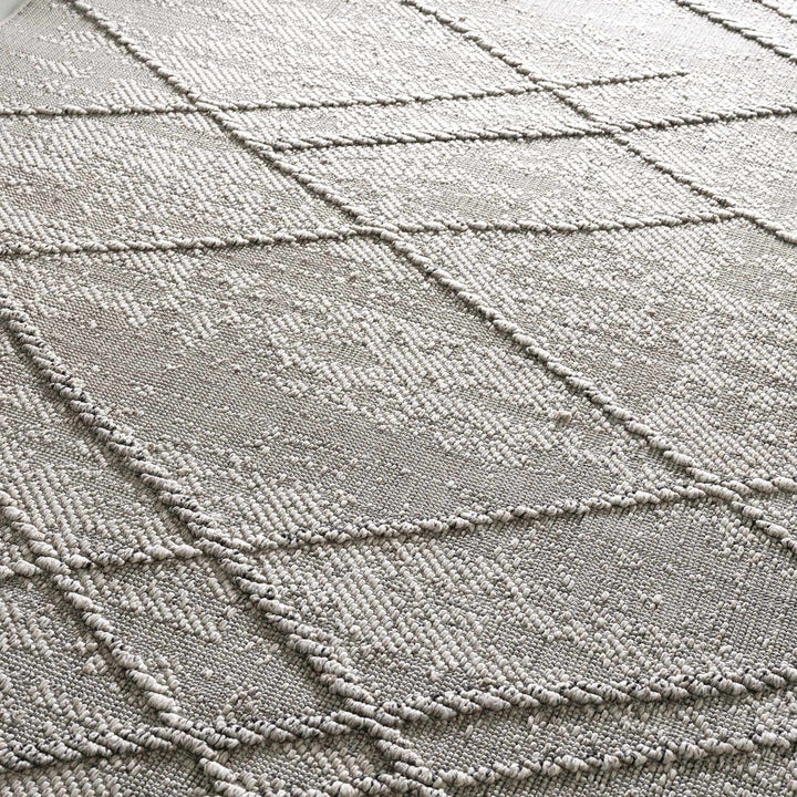 Modern Geometrical Ivory and Gray Outdoor Safe Area Rug - The Rug Decor