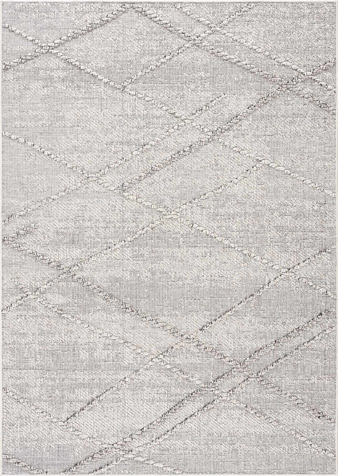 Modern Geometrical Ivory and Gray Outdoor Safe Area Rug - The Rug Decor
