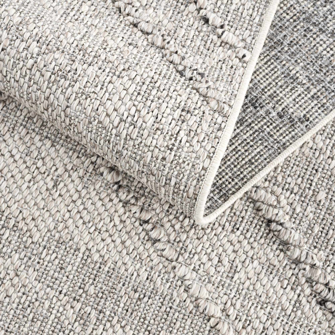 Modern Geometrical Ivory and Gray Outdoor Safe Area Rug - The Rug Decor
