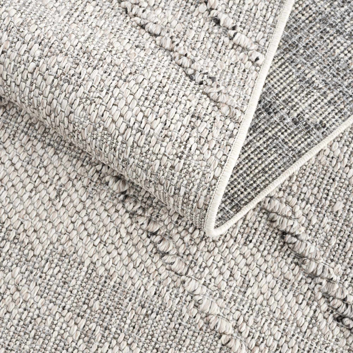Modern Geometrical Ivory and Gray Outdoor Safe Area Rug - The Rug Decor
