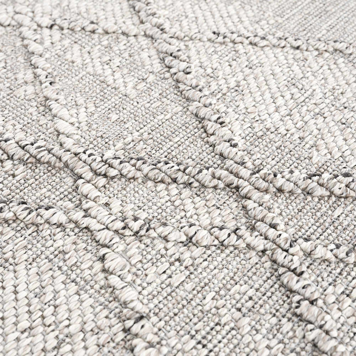 Modern Geometrical Ivory and Gray Outdoor Safe Area Rug - The Rug Decor
