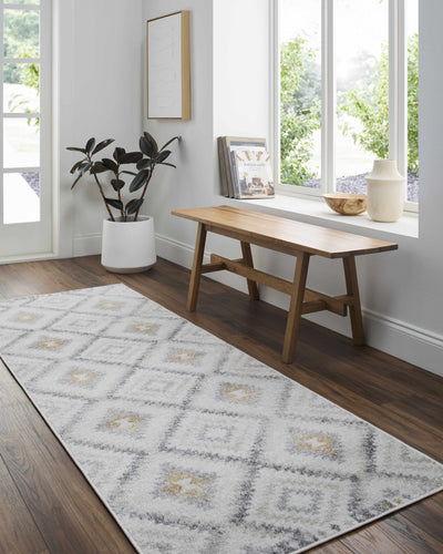 Modern Geometrical Ivory, Charcoal and Camel Southwestern area rug - The Rug Decor