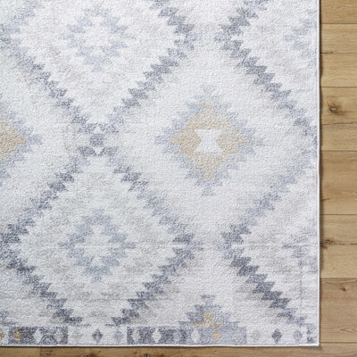 Modern Geometrical Ivory, Charcoal and Camel Southwestern area rug - The Rug Decor