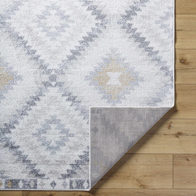 Modern Geometrical Ivory, Charcoal and Camel Southwestern area rug - The Rug Decor