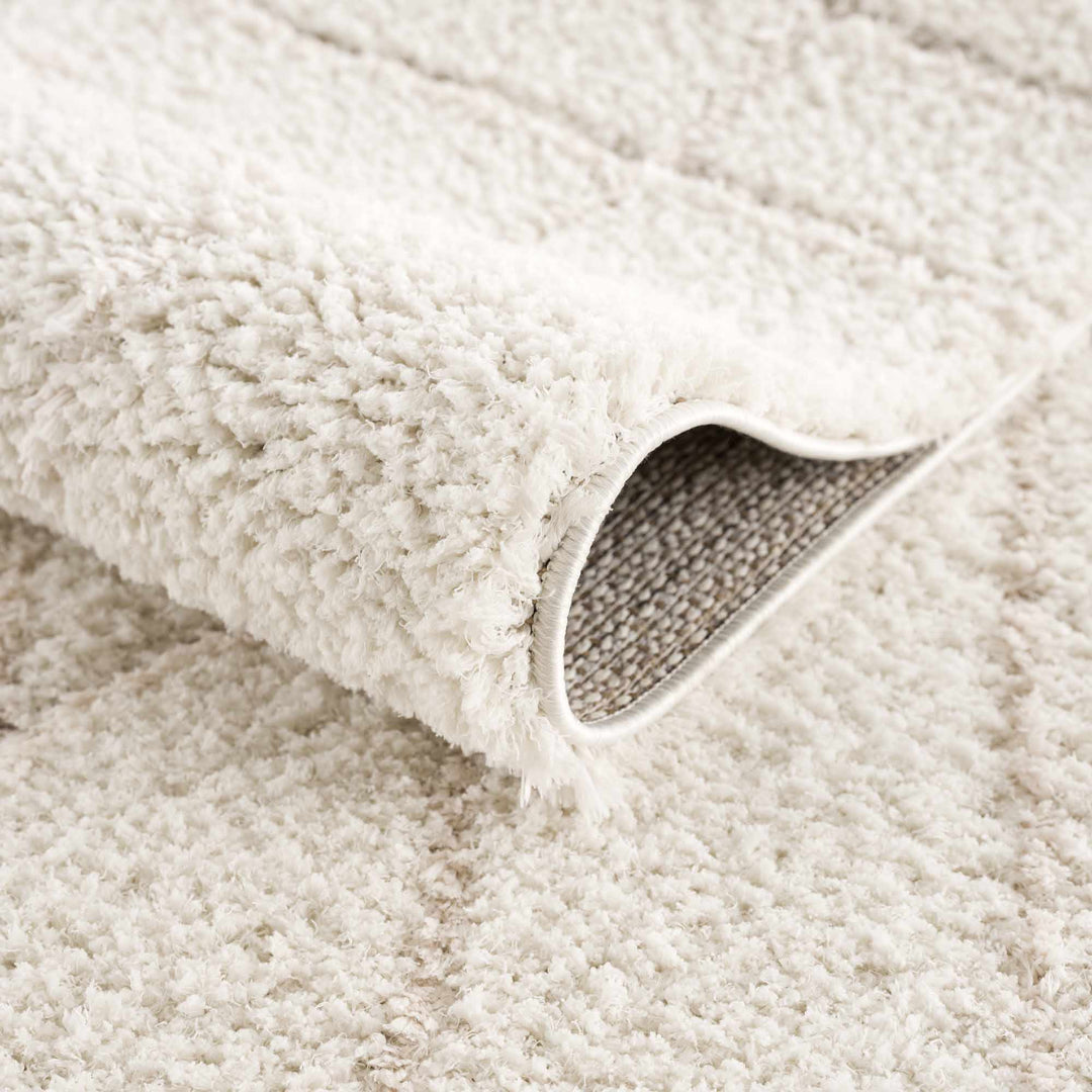 Modern Geometrical Ivory Plush Pile Moroccan Style Area rug - The Rug Decor