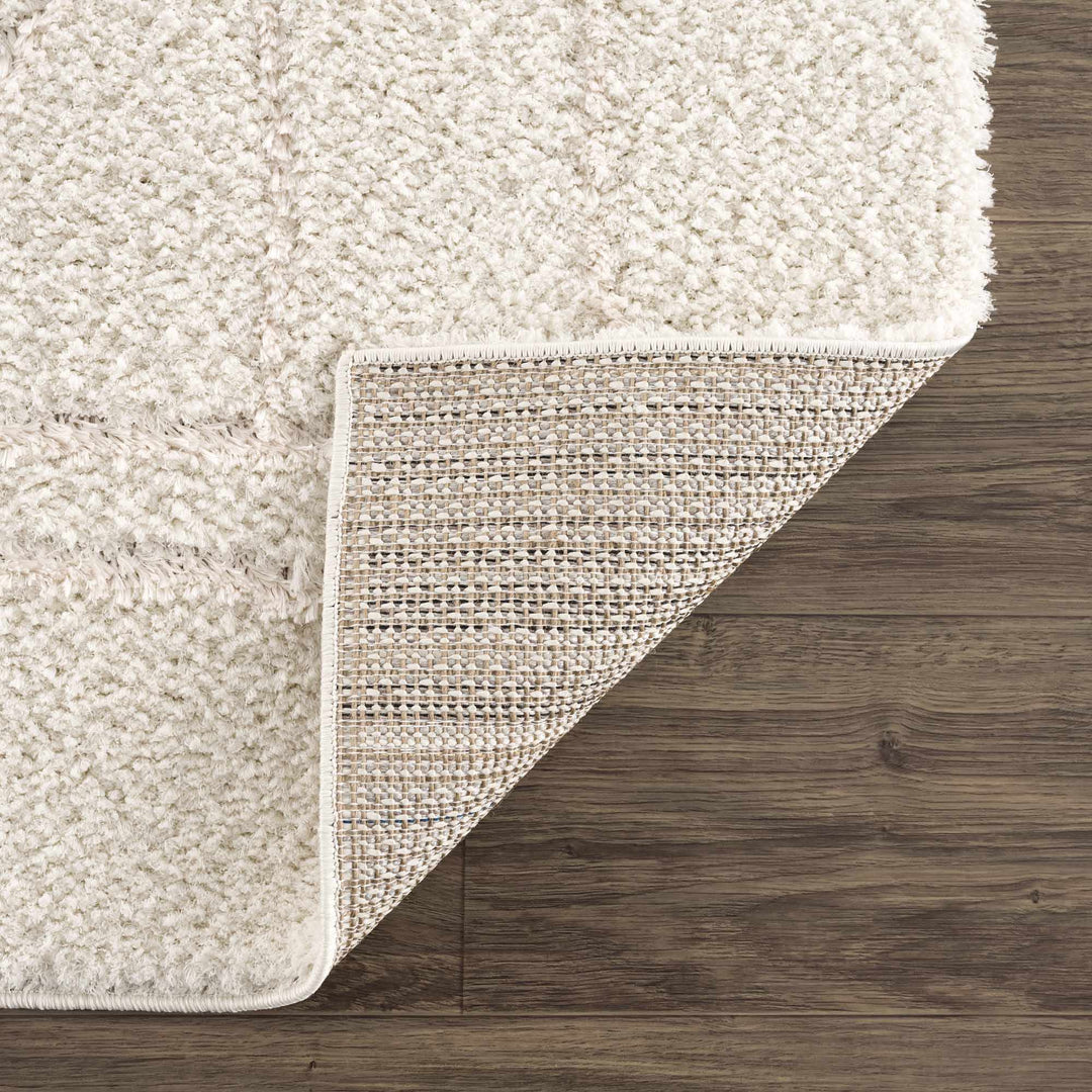 Modern Geometrical Ivory Plush Pile Moroccan Style Area rug - The Rug Decor