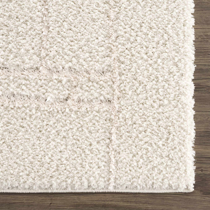 Modern Geometrical Ivory Plush Pile Moroccan Style Area rug - The Rug Decor