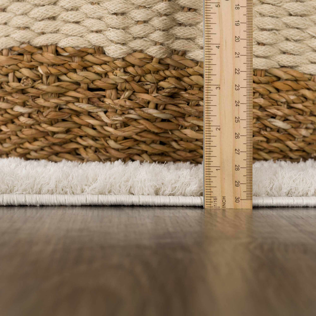 Modern Geometrical Ivory Plush Pile Moroccan Style Area rug - The Rug Decor