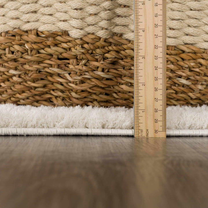 Modern Geometrical Ivory Plush Pile Moroccan Style Area rug - The Rug Decor