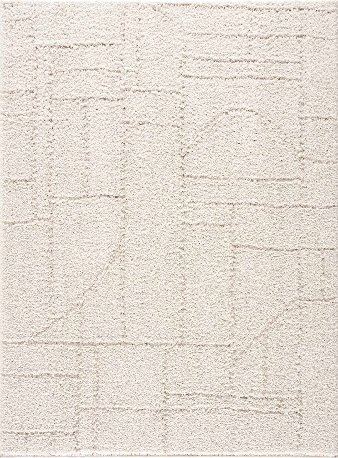 Modern Geometrical Ivory Plush Pile Moroccan Style Area rug - The Rug Decor