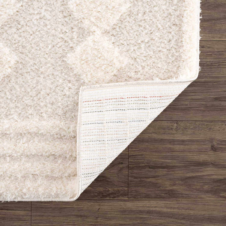 Modern Geometrical Ivory Stripes design Plush Pile area rug - The Rug Decor