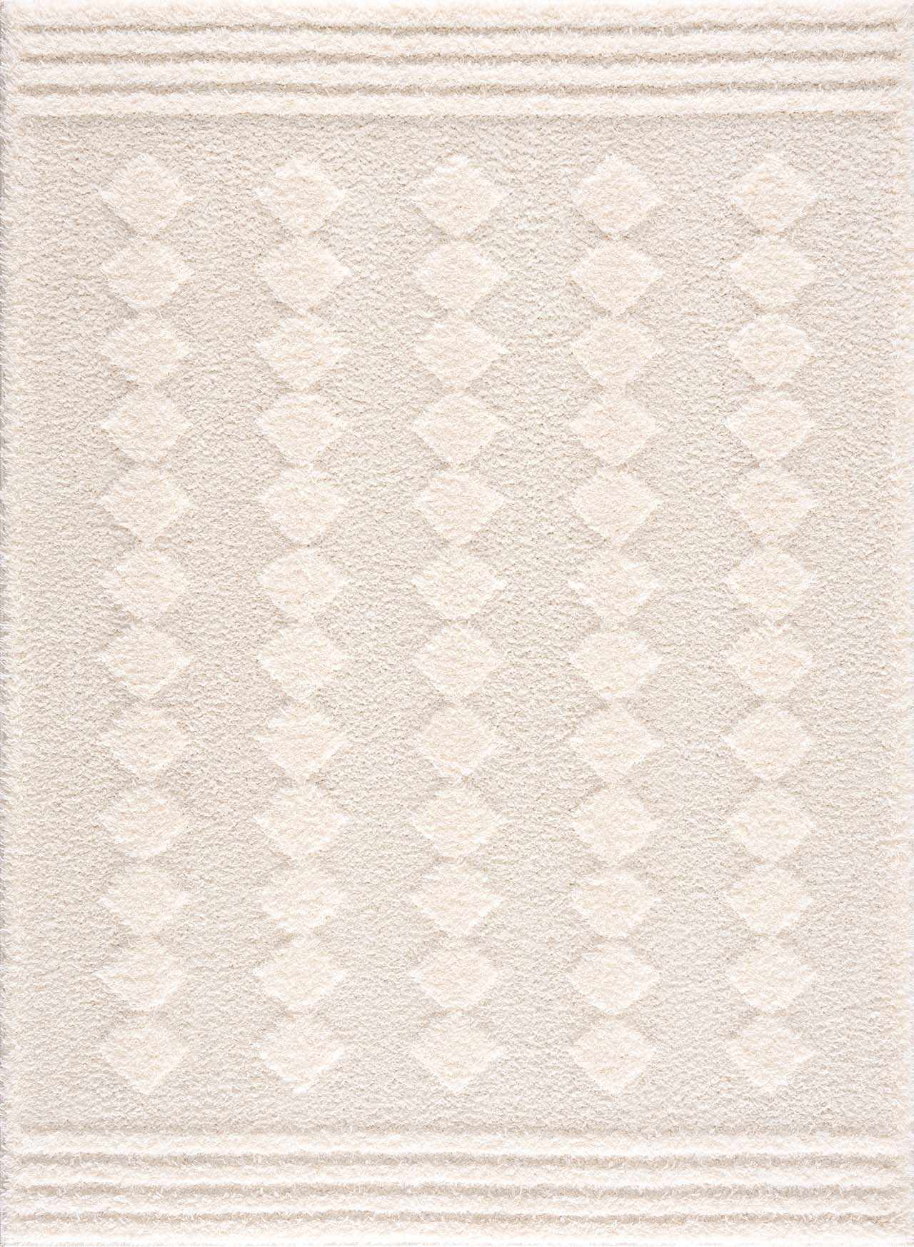 Modern Geometrical Ivory Stripes design Plush Pile area rug - The Rug Decor