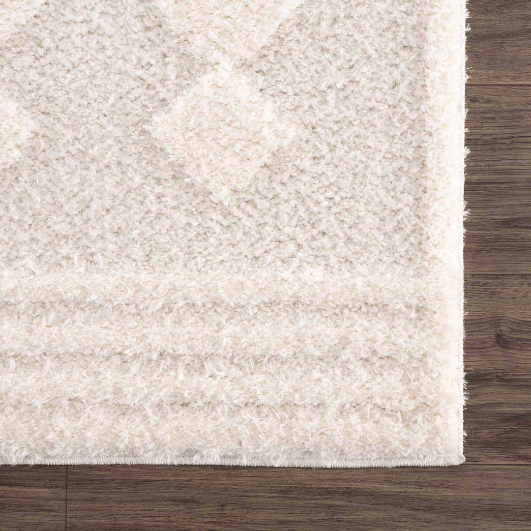 Modern Geometrical Ivory Stripes design Plush Pile area rug - The Rug Decor