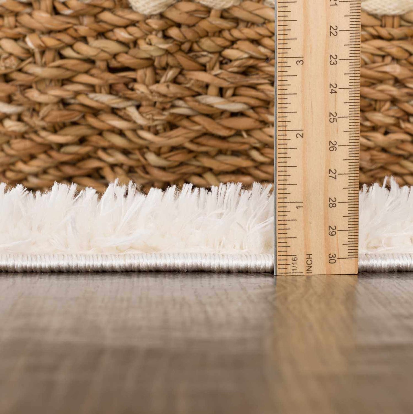 Modern Geometrical Ivory Stripes design Plush Pile area rug - The Rug Decor