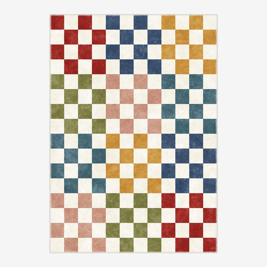 Modern Geometrical Multicolor Machine Washable Cotton Area Rug - The Rug Decor