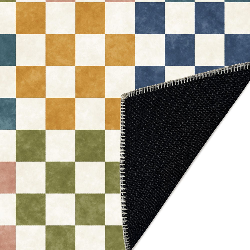 Modern Geometrical Multicolor Machine Washable Cotton Area Rug - The Rug Decor