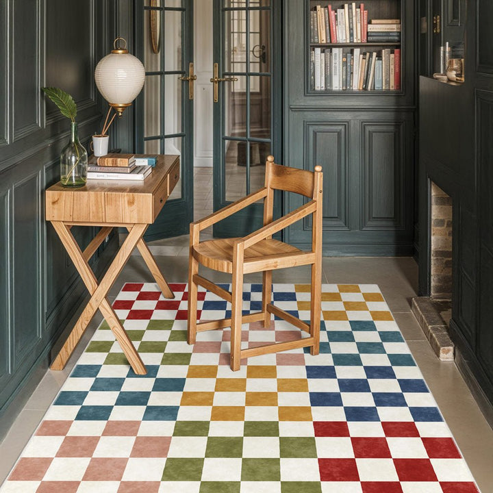 Modern Geometrical Multicolor Machine Washable Cotton Area Rug - The Rug Decor