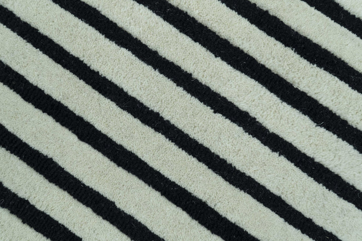 Modern Geometrical Pattern Black And White Hand Tufted Custom Made wool rug - The Rug Decor