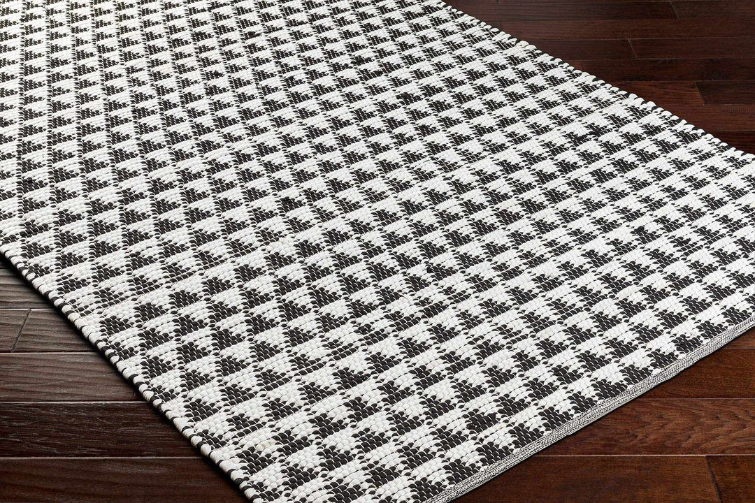 Modern Geometrical Pattern Black Hand Woven Jute Rug - The Rug Decor