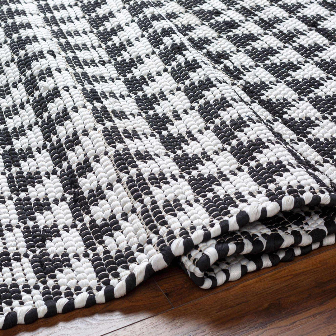 Modern Geometrical Pattern Black Hand Woven Jute Rug - The Rug Decor