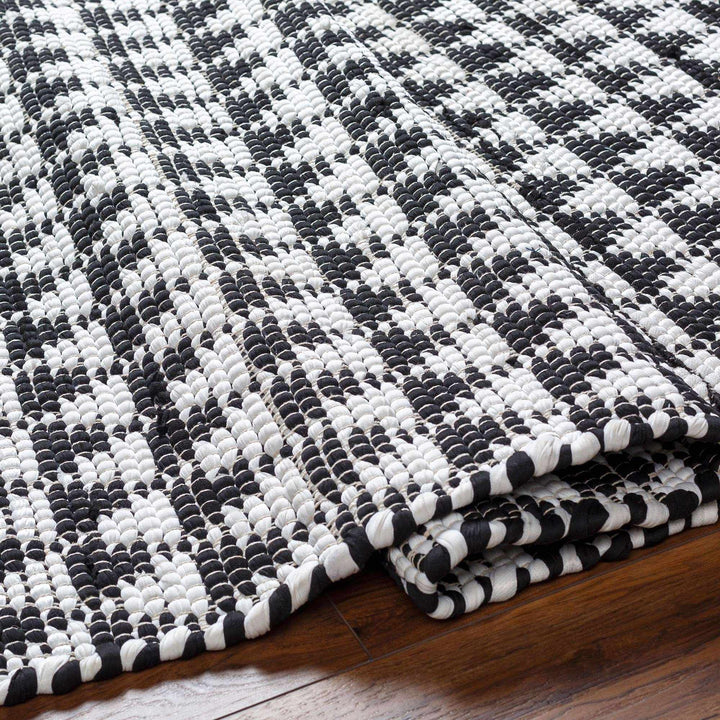 Modern Geometrical Pattern Black Hand Woven Jute Rug - The Rug Decor