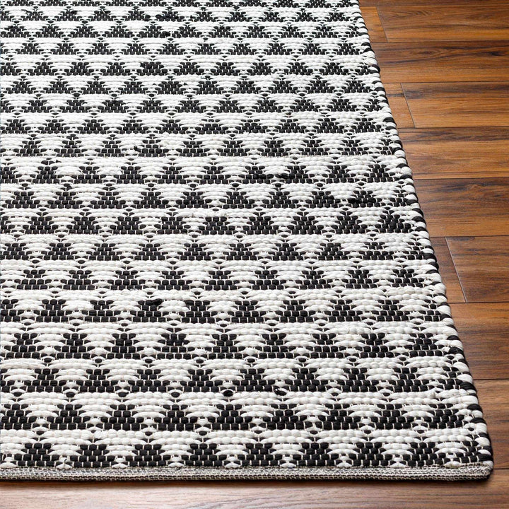 Modern Geometrical Pattern Black Hand Woven Jute Rug - The Rug Decor