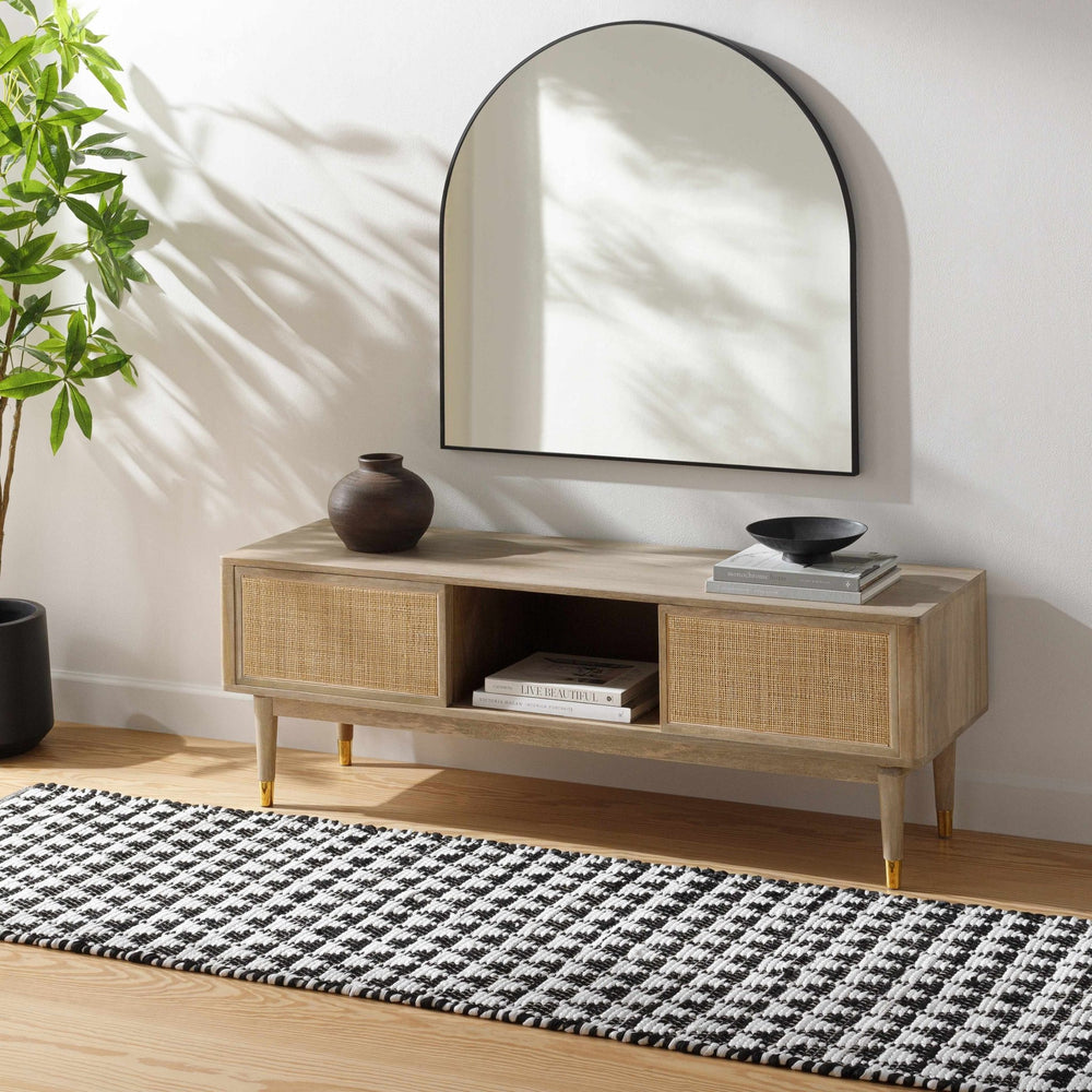 Modern Geometrical Pattern Black Hand Woven Jute Rug - The Rug Decor