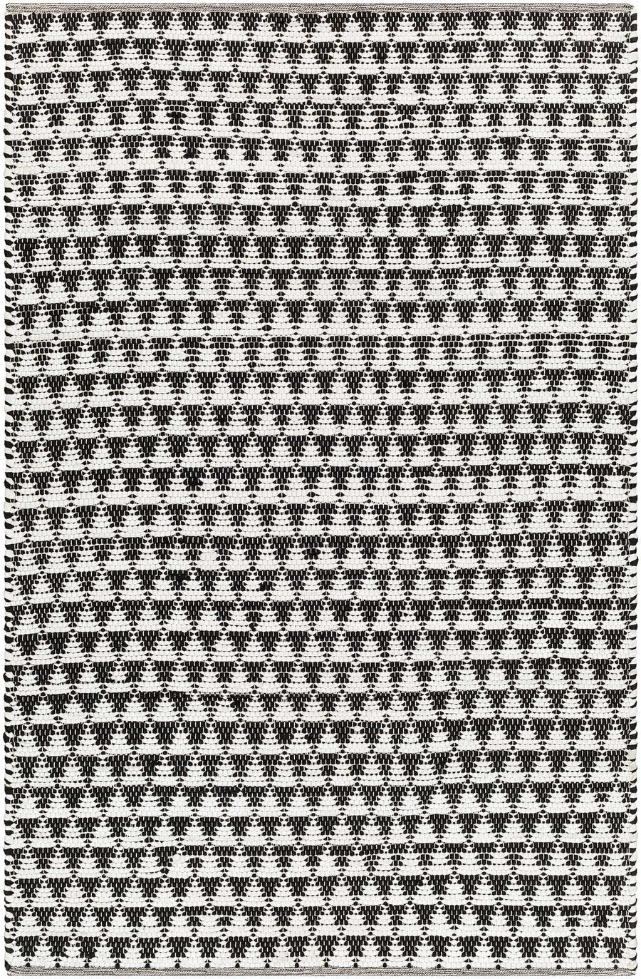 Modern Geometrical Pattern Black Hand Woven Jute Rug - The Rug Decor
