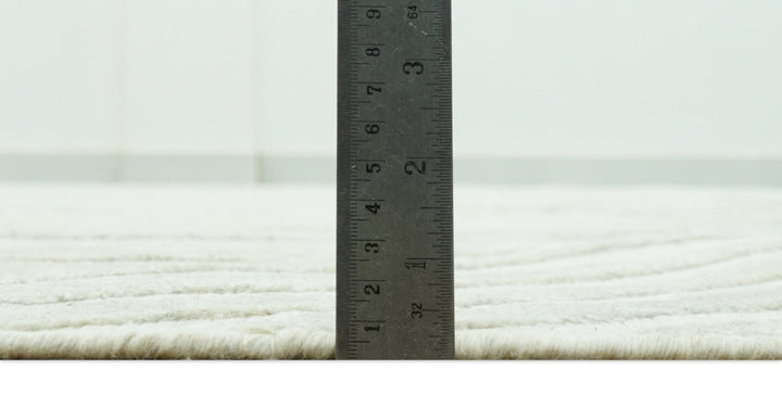 Modern Geometrical Pattern Silver Hand Knotted 10x13 Wool Area Rug - The Rug Decor