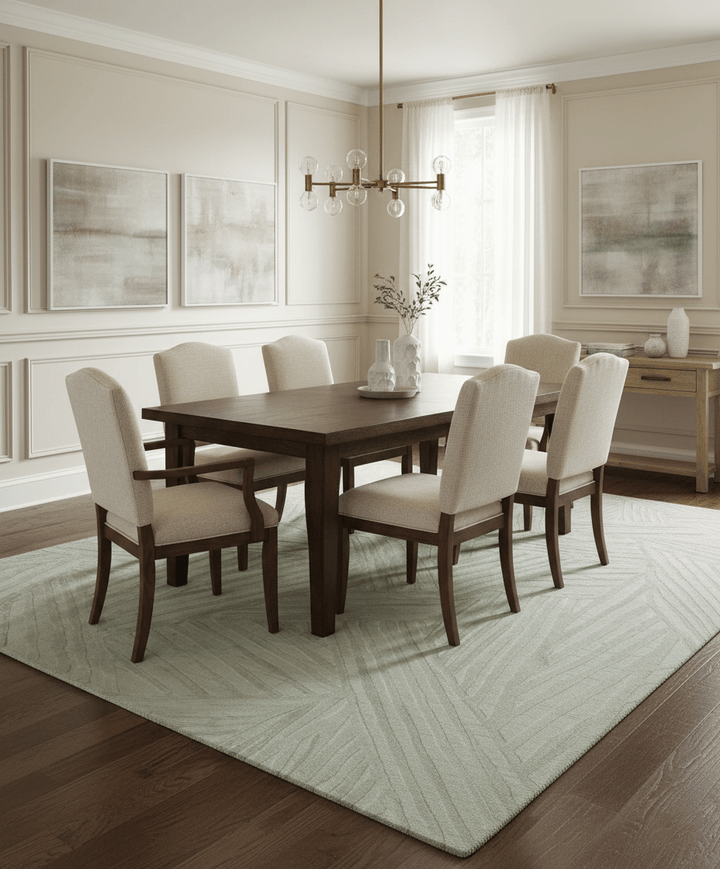 Modern Geometrical Pattern Silver Hand Knotted 10x13 Wool Area Rug - The Rug Decor