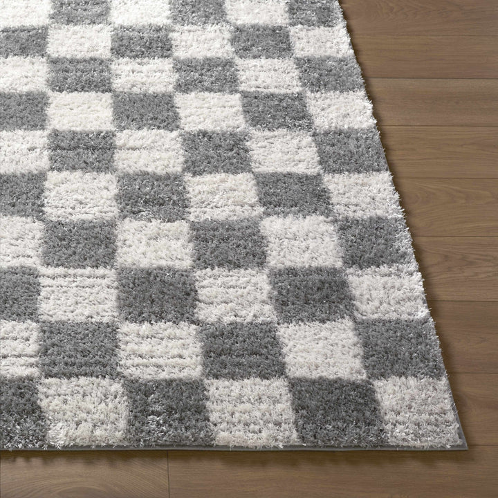 Modern Geometrical Pattern White And Charcoal Area Rug - The Rug Decor
