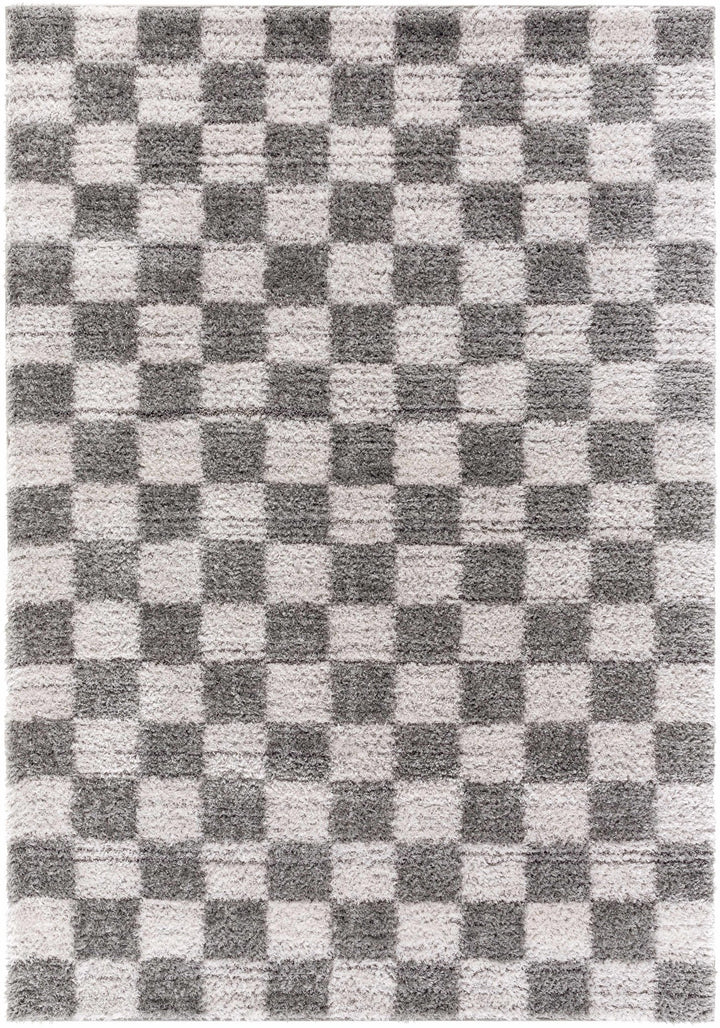 Modern Geometrical Pattern White And Charcoal Area Rug - The Rug Decor