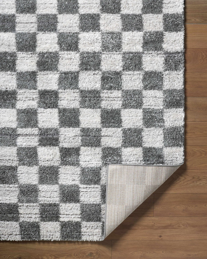 Modern Geometrical Pattern White And Charcoal Area Rug - The Rug Decor